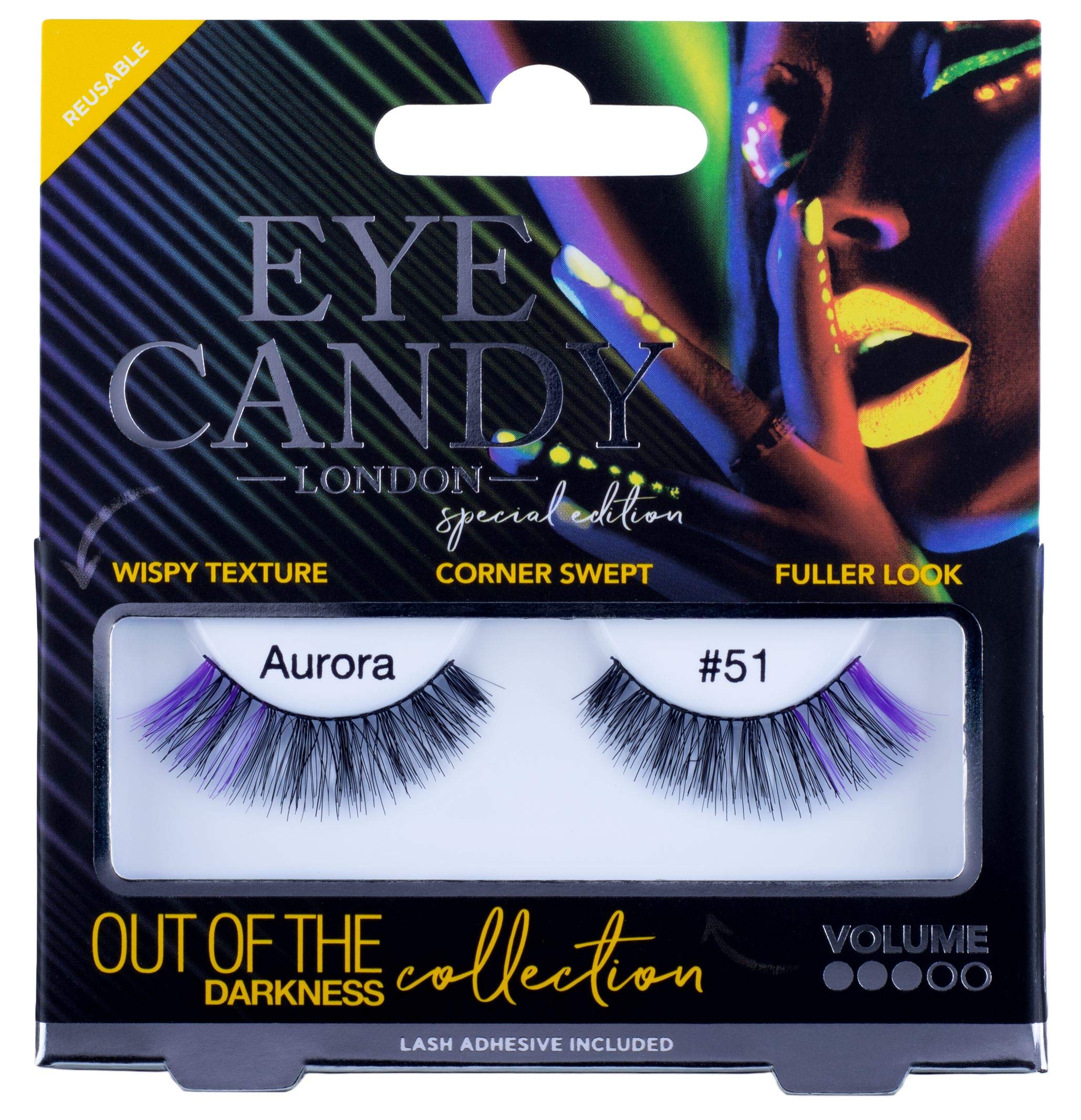 Eye Candy False Eyelashes Out of Darkness - Aurora, Black, 1.0 count