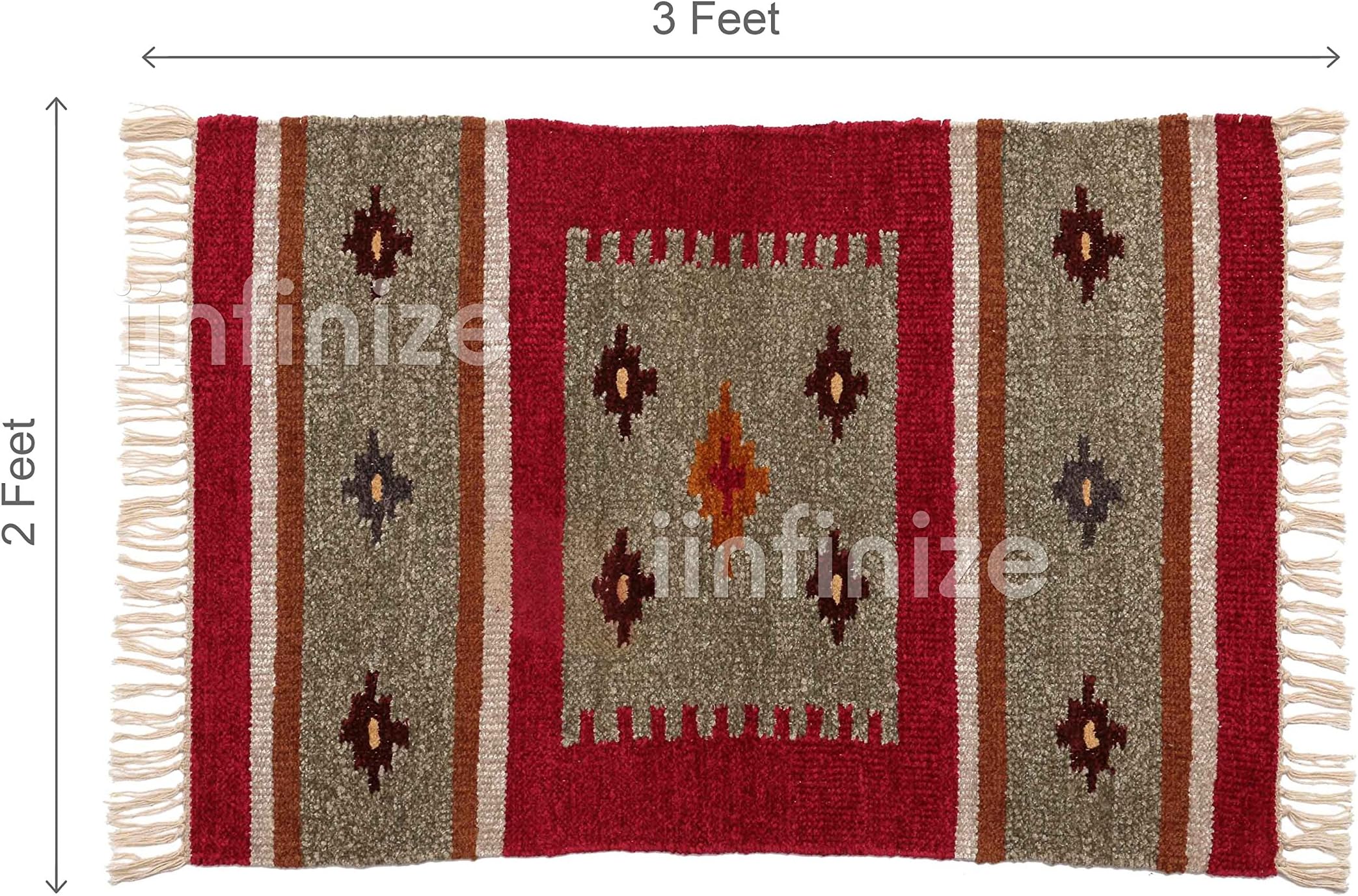 Handicraft Bazarr Vintage Area Rug Turkish Carpet 2x3' Wool Cotton Area Rug Indian Killim Wool Decorative Floor Runner Table Mat Fancy Decor Meditation Yoga Mat Large Area Rug Abstract Carpet