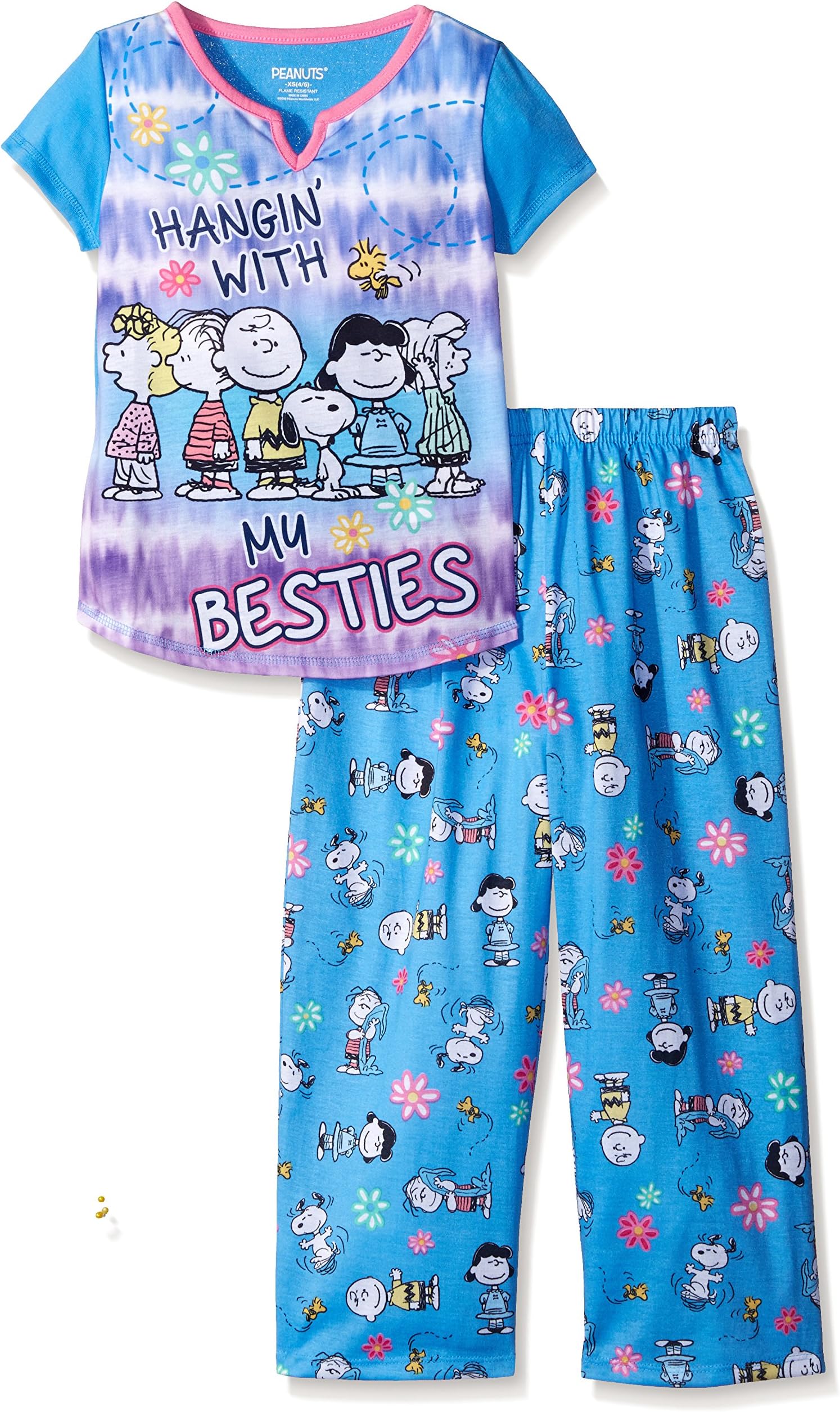Peanuts Girls' 2 Piece Pajama Set