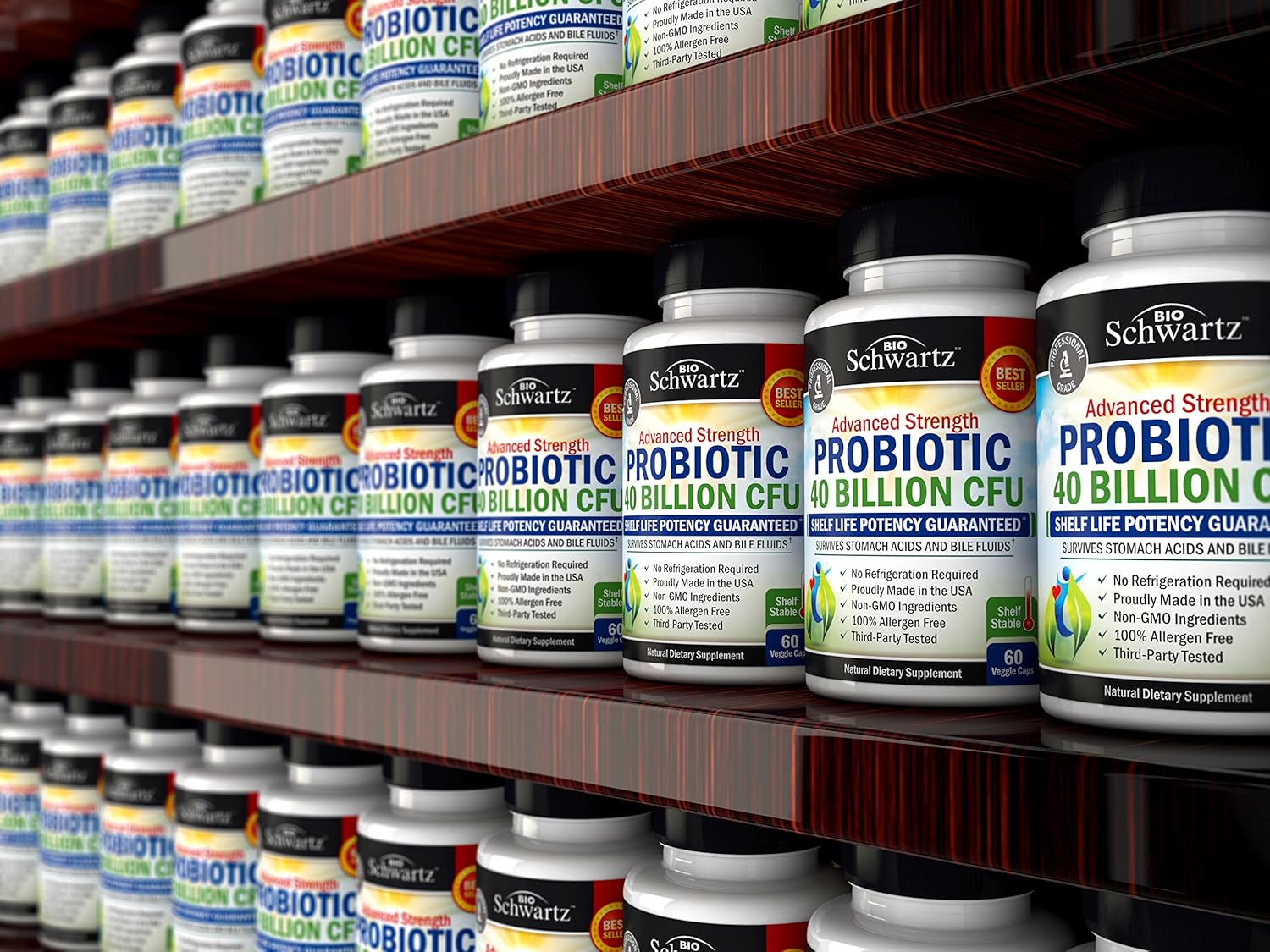Probiotic 40 Billion CFU - Dr. Approved Probiotics for Women & Men - Guaranteed Potency Until Expiration - Patented Delay Release, Shelf Stable, Gluten & Dairy Free - Lactobacillus Acidophilus - 60ct: Health & Personal Care