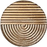 Musanpou Hand-carved Wood Wall Decor featuring Artistic Round Design for Farmhouse and Country-style Interiors | Wall Art Dec