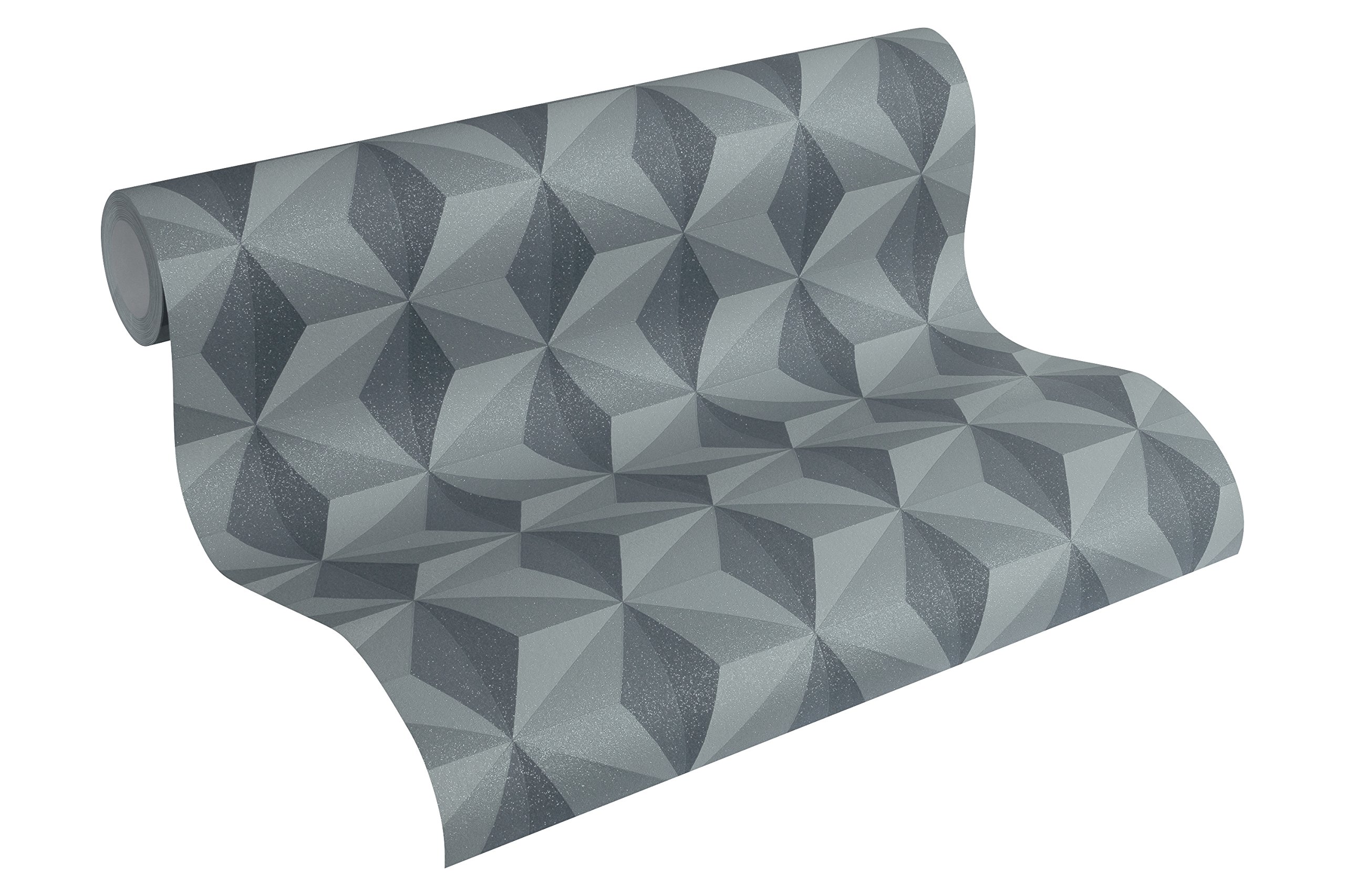 Geometric Wallpaper New Life A.S. Création Non-Woven Wallpaper 10.05 m x 0.53 m Black Made in Germany 962552 96255-2