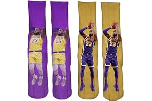 Forever Fanatics James 23 Kids Basketball Socks for Fans Purple Basketball Socks