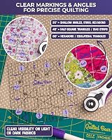 The Quilted Bear Quilting Rulers 6x12 Transparent Non-Slip Acrylic with 30 45 view 6