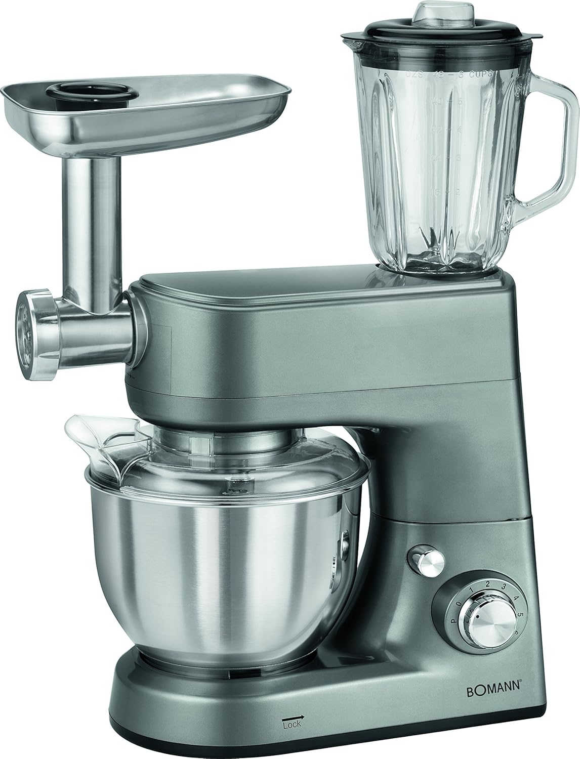 Bomann KM CB Robot de cocina multifunción con batidora amasadora picadora de