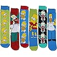 Hyp The Simpsons Characters Men's Casual Crew Socks, 6-Pack, Size 8-12
