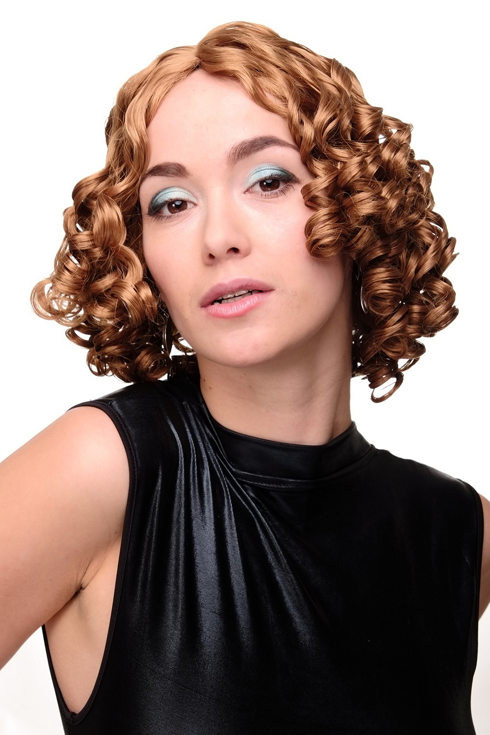 WIG ME UP GFW2034-16-27B Lady Quality Wig Cosplay shoulder length renaissance baroque lush spiral curls brown blond mix middle parting