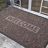 Yimobra Large Welcome Mat 60x36, Waterproof Non-Slip Outdoor Mats for Front Door Outside Entrance, Low-Profile Entryway Mat Indoor for Garage Patio, Brown