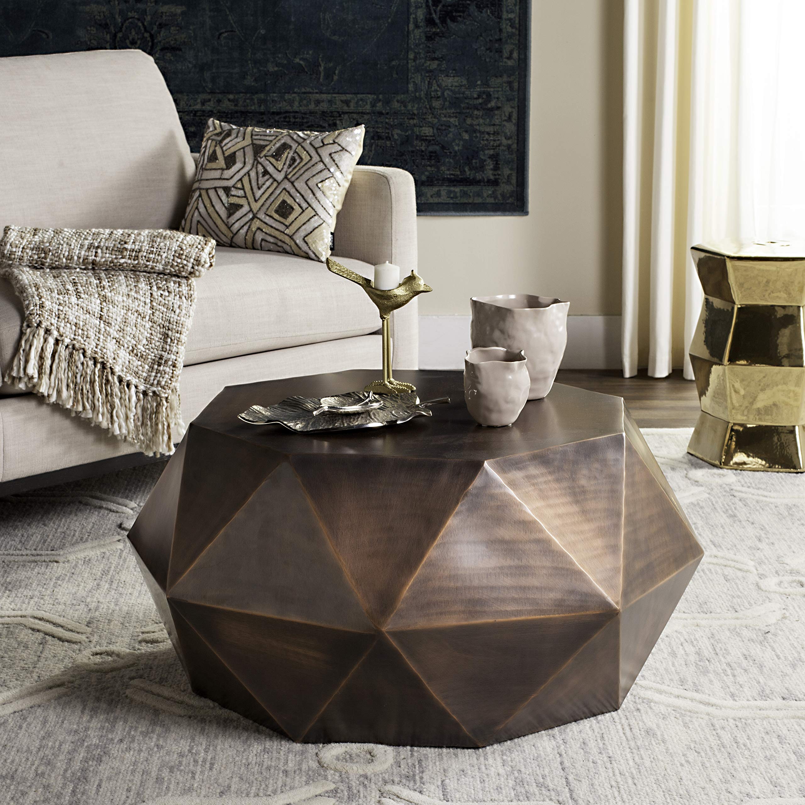Safavieh Home Collection Astrid Geometric Copper Faceted Coffee Table Buy Online In Andorra At Andorra Desertcart Com Productid 69571667