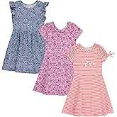 BTween 3 Piece Girls Summer Dress Set Short Sleeve Casual Skater Dresses