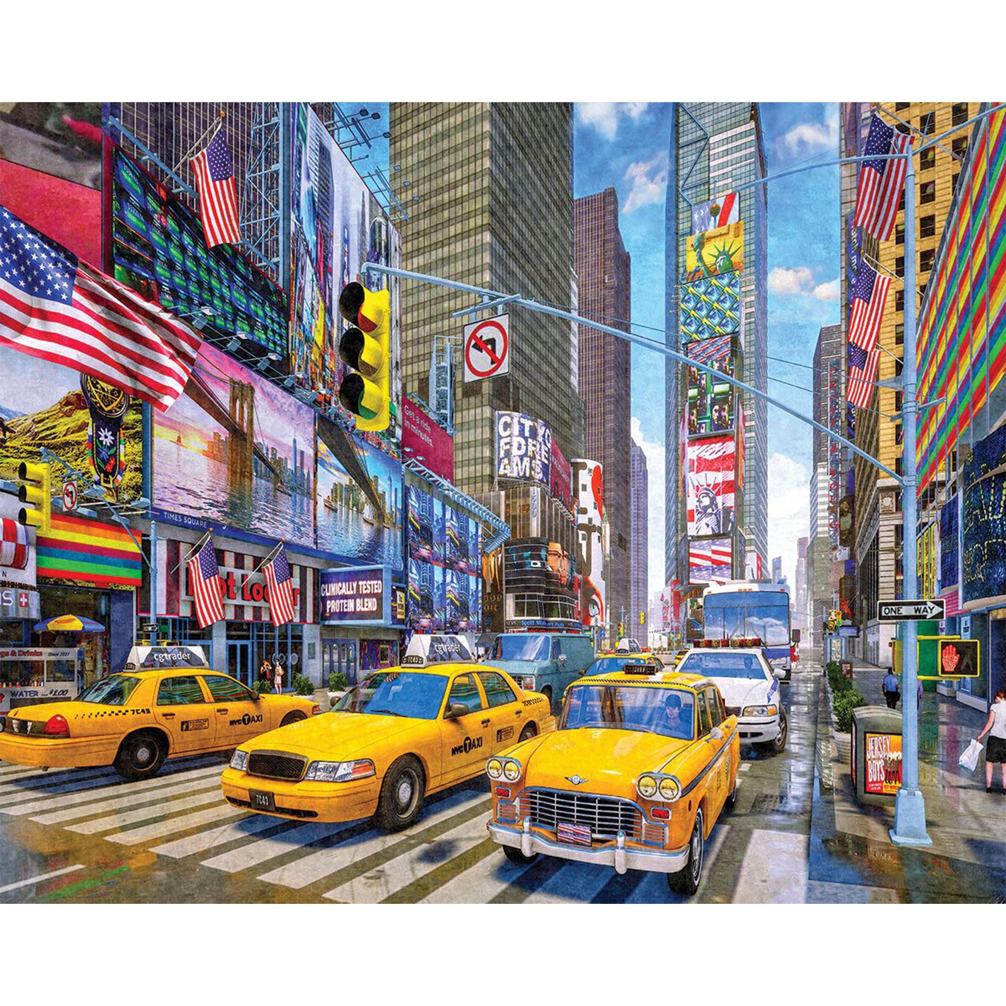 White Mountain Puzzles NY Times Square, 1000 Piece Jigsaw Puzzle