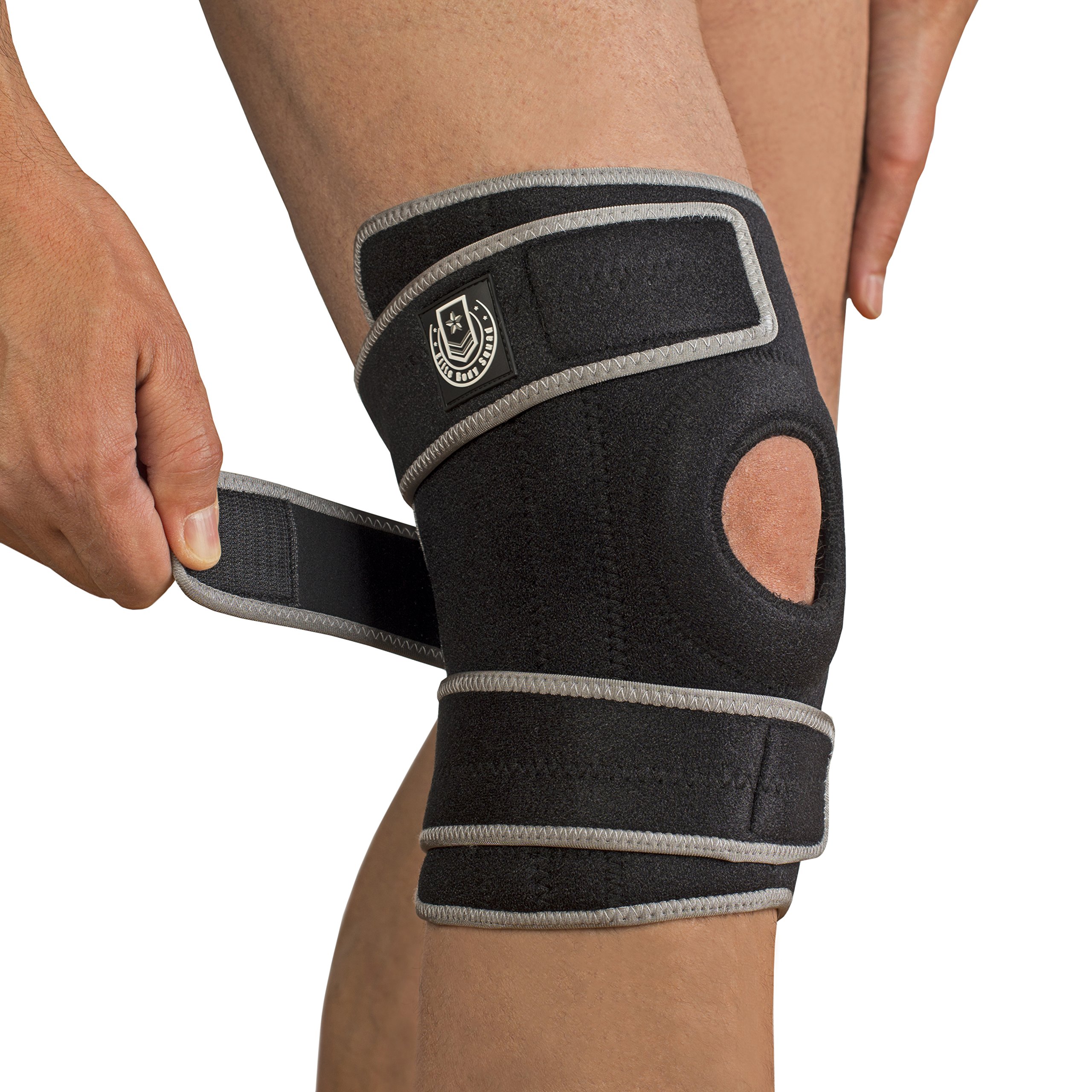 Elite Body Squad Knee Support Adjustable Neoprene Knee Brace - For Rehab, Sports, Injury Protection, Knee Pain, Knee Replacement Recovery + Arthritis - One Size Fits All