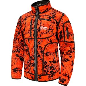 Full mundur Orange Camo Hunting Jacket Reversible for man Windstop Waterproof