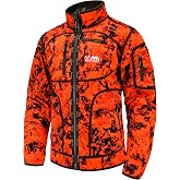 Full mundur Rondane Orange Camo Reversible Hunting Jacket Windstop | Reversible Fleece Fabric Waterproof Safety Harness Hole on Rear