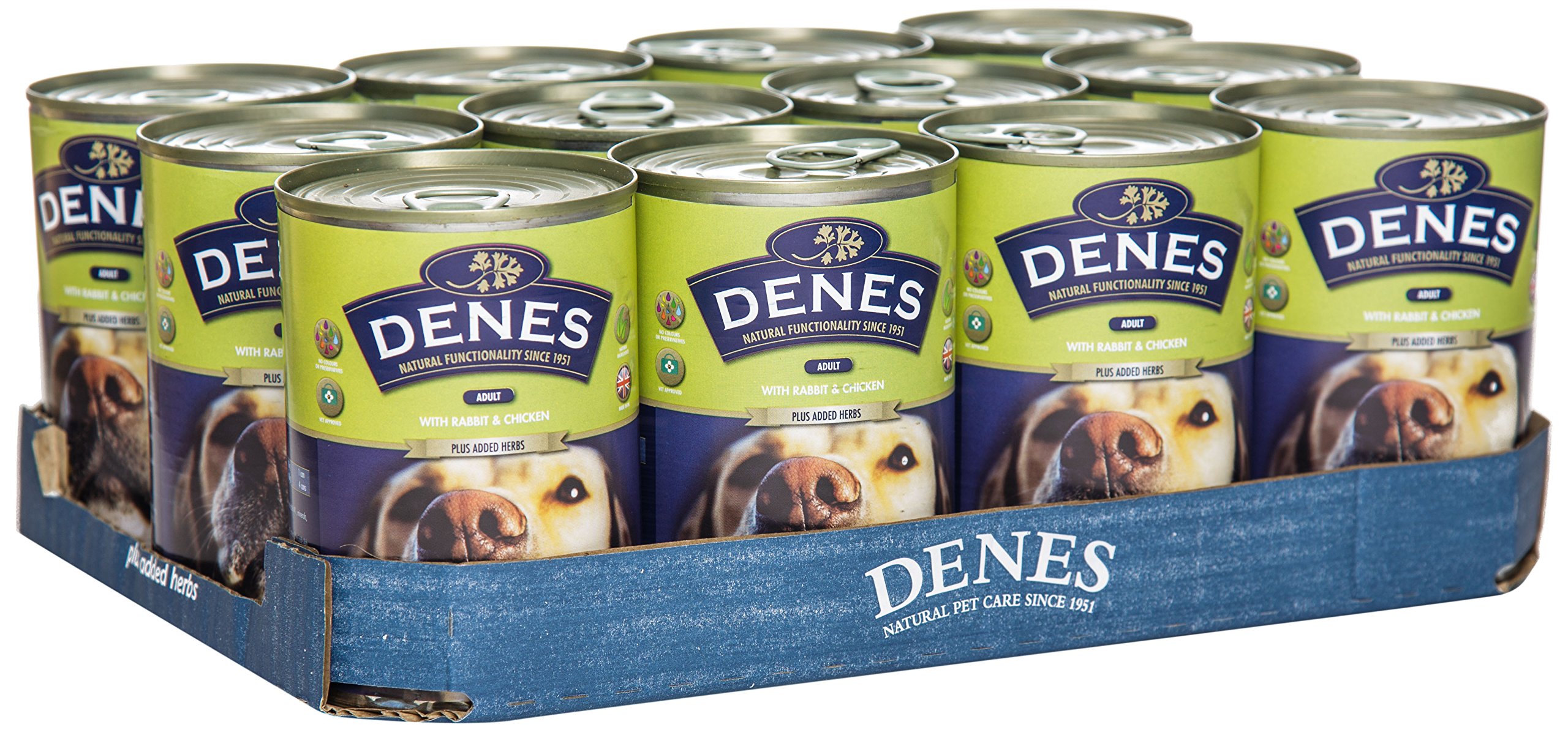Denes Complete Adult Wet Dog Food Rabbit and Chicken, 12 x 400 g