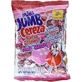 Mini Jumbo Cereza Lollipop Bubble Gum Filling Mexican Candy 50 Cherry