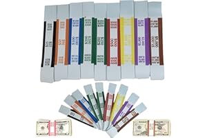 J MARK Money Bands Currency Sleeves Straps – Made in USA (Pack of 660) Self-Adhesive Assorted Money Wrappers for Bills Color Coded Wraps Meets ABA Standards, 7.5 x 1.25 inches – Counter Recyclable Kraft Pape