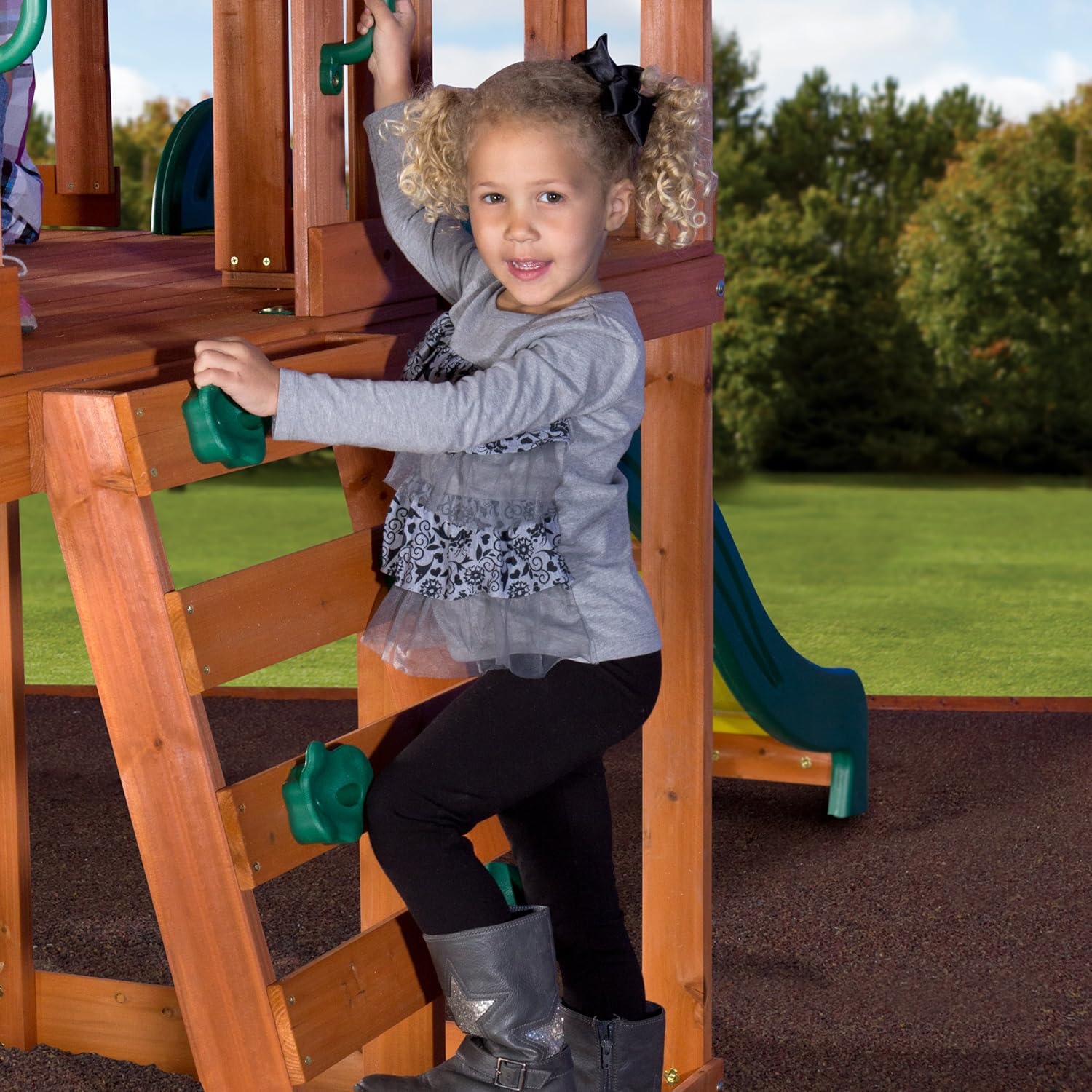 monticello wooden swing set
