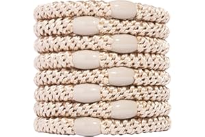 L. ERICKSON U.S.A. L. Erickson Grab & Go Pony - Beige - 8 Pack Ponytail Holder Hair Ties - Camel Tan Color
