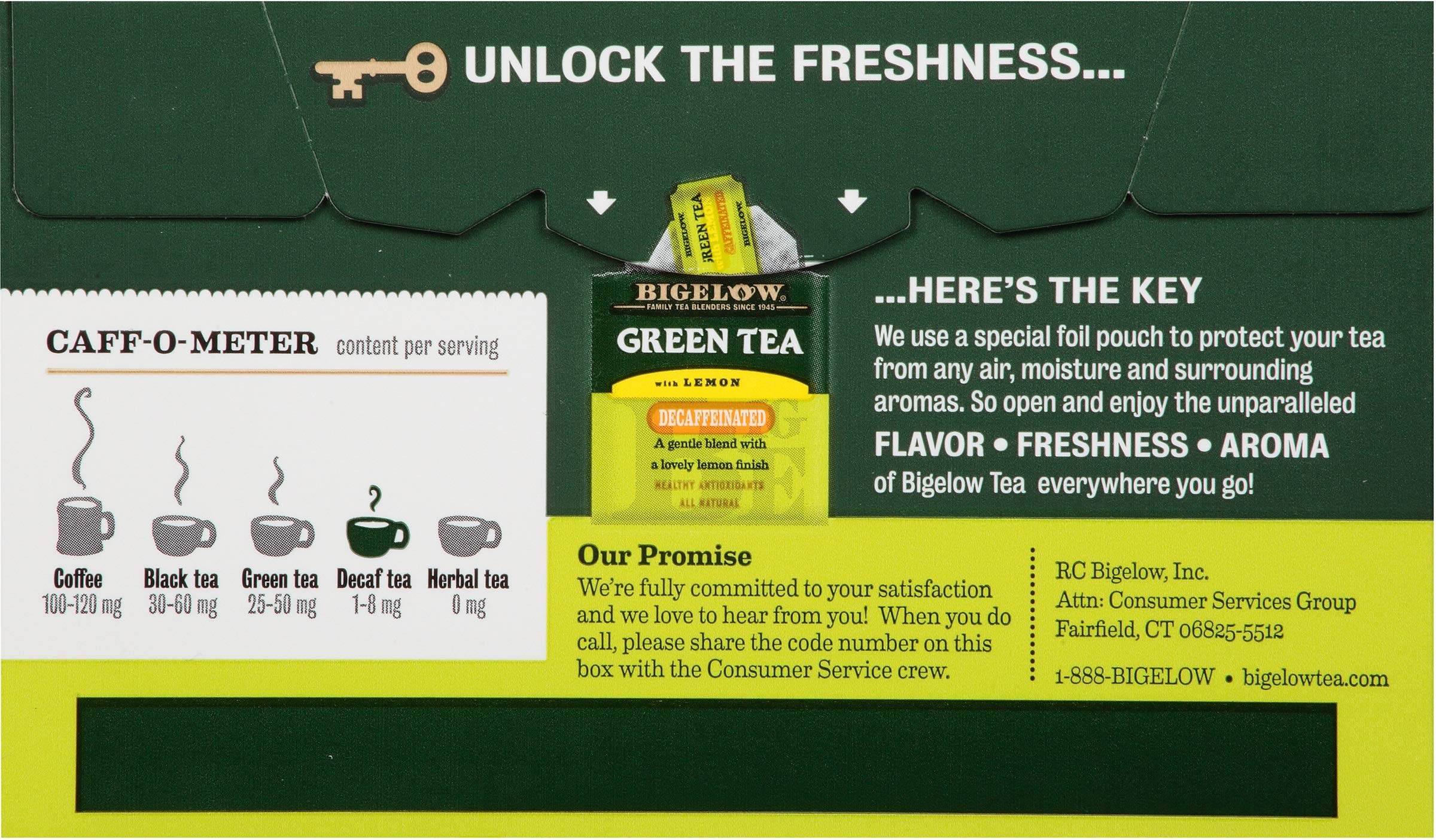 Bigelow Decaffeinated Green Tea with Lemon, 20 Count (Pack of 6), 120