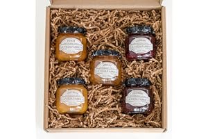 MARIO La Vieja Fabrica Fruit Spread Gift Box – Includes Sweet Orange, Peach, Apricot, Raspberry & Strawberry Jam – 9.9 oz (5 Jars)