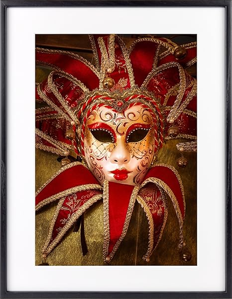 Amazon 世界の絶景写真 クリスタルプリント カーニバルの仮面 木製フォトフレーム付 145 アートフレーム ポスター オンライン通販