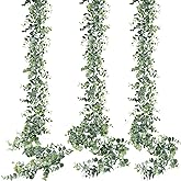 Sggvecsy Artificial Eucalyptus Garland 3 Pack Fake Eucalyptus Greenery Garland Faux Hanging Plants Artificial Vines, 5.6 Feet/Strand for Wedding Backdrop Arch Wall Table Party Outdoor Festival Decor