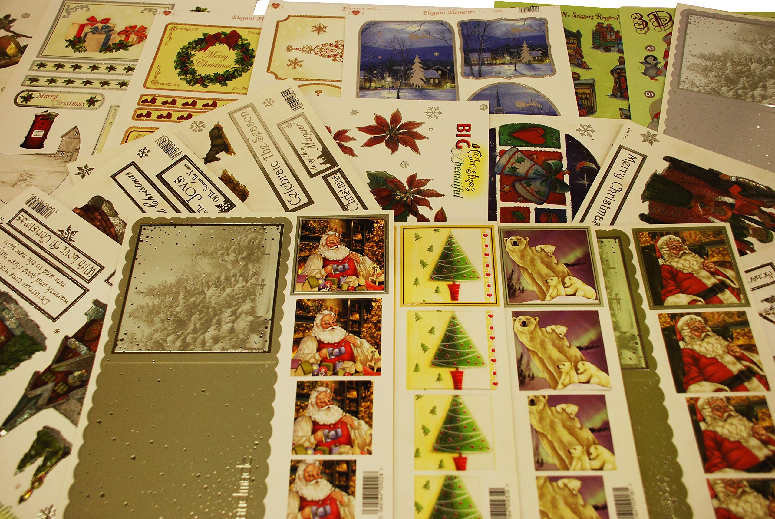 Craft UK 2352 Christmas 3D Die Cut Reflective & Topper Mixed Kit