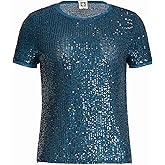 Anne Klein Women's Short Sleeve Sequin Knit Shirt