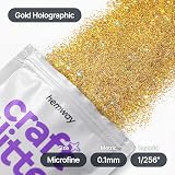 Hemway Gold Holographic Glitter 100g Microfine for Crafts Resin Nail view 4