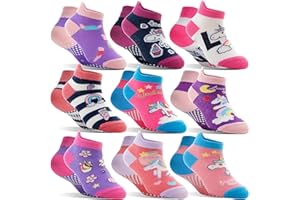 Welwoos Baby Girls Boys Toddlers Grips Socks Kids Non Slip Anti Skid Ankle Cotton No Show Socks with Grippers