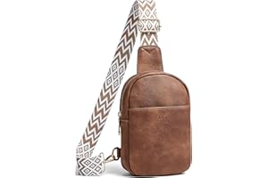 GLOSIW Small Sling Bag for Women Vegan Leather Crossbody Bag Purse for Women Trendy Fanny Packs Chest Bag for Travel