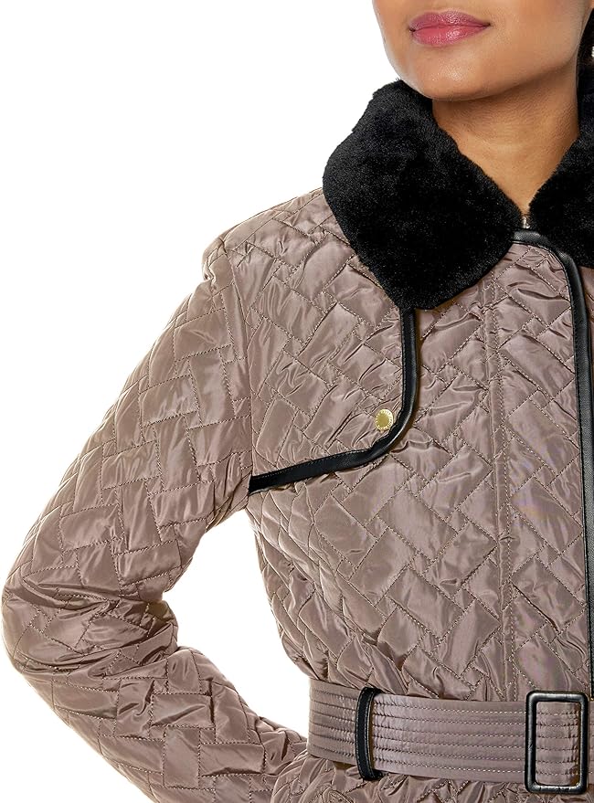 Cole Haan 可汗 中长款女式保暖棉服夹克 M码1折.68 海淘转运到手约¥321