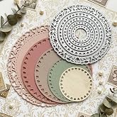 Round Heart-Shaped Frame Background Frame Die Cuts for Card Making, Circle Shaped Metal Cutting Dies, Metal Die Cutting Mold, Scrapbooking Dies, DIY Etched Embossing Stencil for Crafts