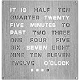 Light Up Aluminum Word Clock - Large 12" x 12" - Displays Time as Text - Powered by AC Adapter - Brightness Adjustable