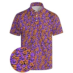 Xdceu Men's Skull Polo Shirts Hawaiian Golf Polo