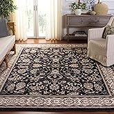 SAFAVIEH Lyndhurst Collection Area Rug - 8' x 10', Anthracite & Cream, Traditional Oriental Design, Non-Shedding & Easy Care,