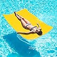 Outroad Floating Water Pad Mat, 3 Layers XPE Foam 9/12/18 Ft Lily Pad for Beach, Ocean, Lake, Roll-Up Floating Island for Water Recreation and Relaxing, Yellow and Blue
