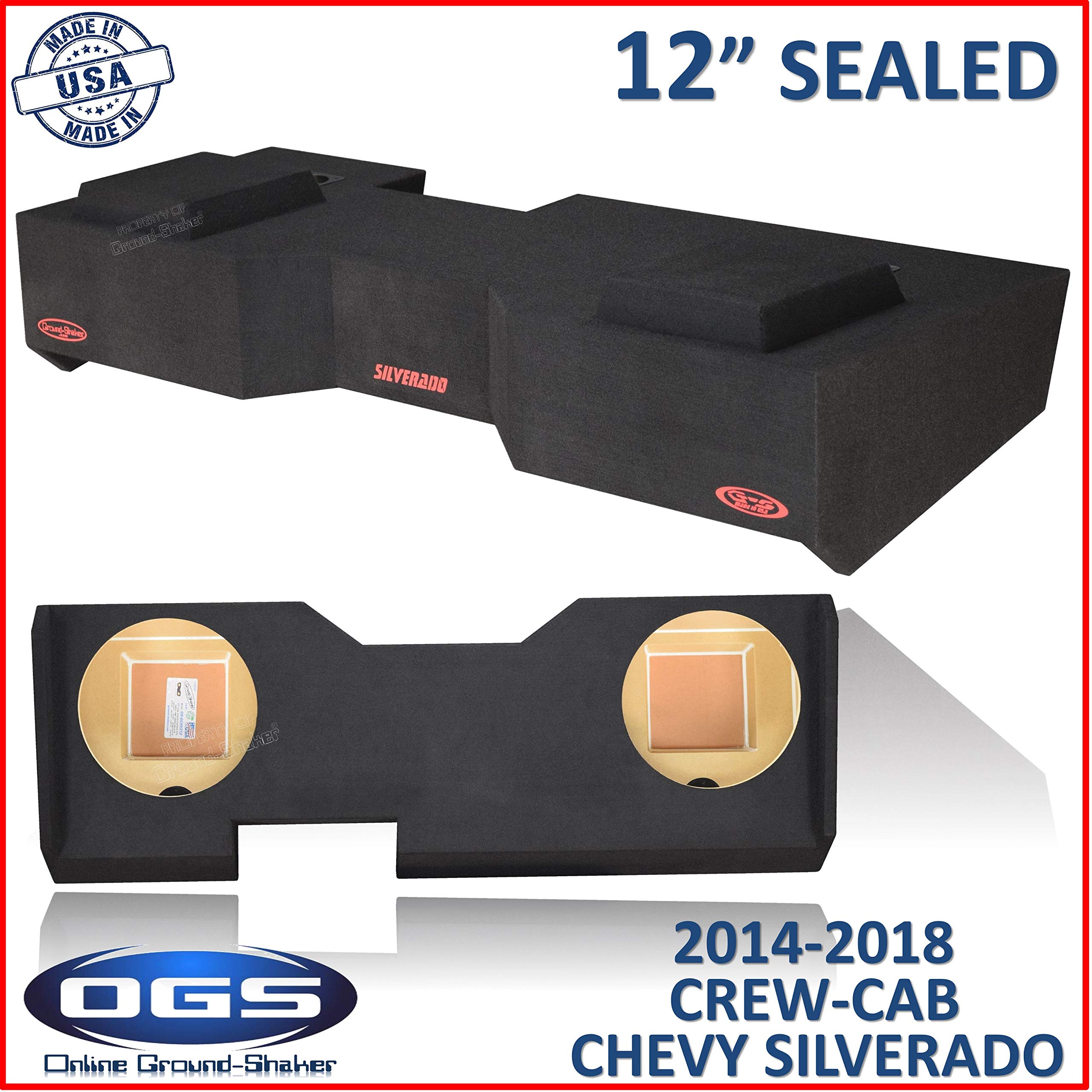 Buy Chevy Silverado & Gmc Sierra CrewCab 20142018 12" Dual Sealed sub Box sub woofer Enclosure