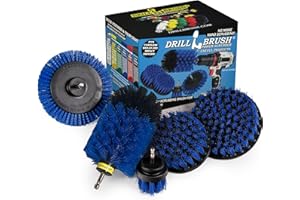 DRILLBRUSH Grout Cleaner Kit - Bathroom Drill Brush Attachment Set - Household Cleaning Supplies - Shower Cleaner - Tub Scrubber - Toilet Brush - Spotless Tiles - Power Scrubbing Nylon Bristles