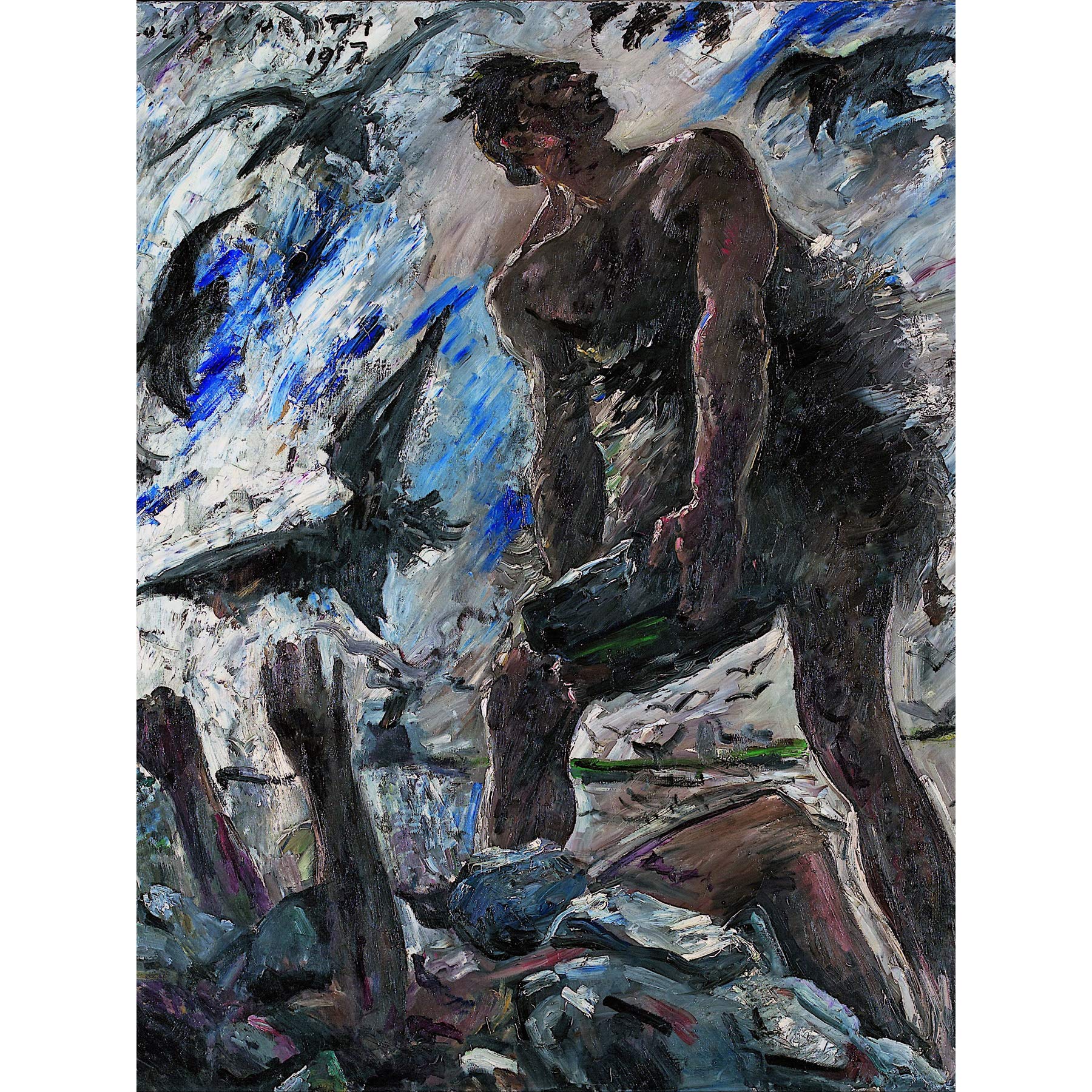 Lovis Corinth Cain Abel Biblical Painting Large XL Wall Art Canvas Print
