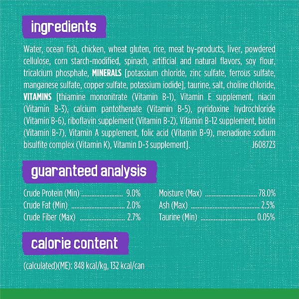 PURINA FRISKIES INDOOR CAT FOOD MEATY BITS SAUCY SEAFOOD BAKE WITH GARDEN GREENS IN SAUCE – (PACK OF 24) 5.5 OZ. CANS