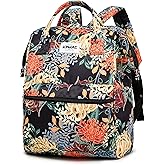 Kinmac Wide Open Style Laptop Backpack for Laptop Up to 15.6 Inch Men Women Travel Outdoor Backpack (Golden Chrysanthemum)
