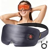 Heated Eye Mask for Dry Eyes Silk Cordless Warm Eye Compress Daily Eye Care | Soothing Relief for Migraine &amp; Tired Eyes, Multi Scene Use for Home Office Travel, Rechargeable &amp; Washable, Gray