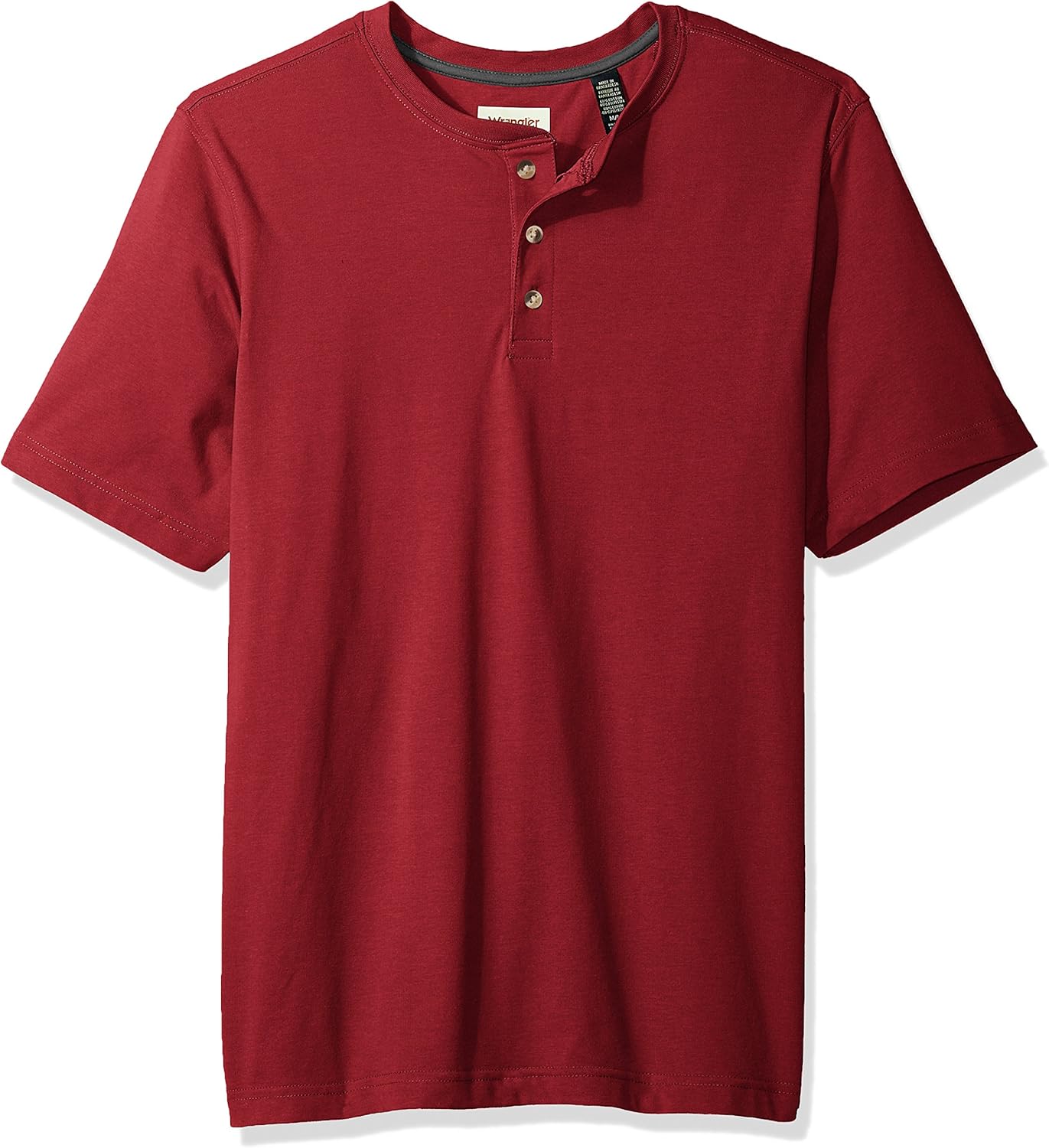Wrangler Authentics Men's Short Sleeve Henley Tee at  Men’s Clothing store