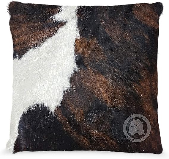 Tricolor Brindle Cowhide Pillow Cover 20x20 Furniture & Decor