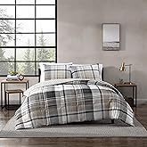 Eddie Bauer - King Comforter Set, Plaid Reversible Bedding, Stylish & Warm Home Decor (Normandy Grey, King)