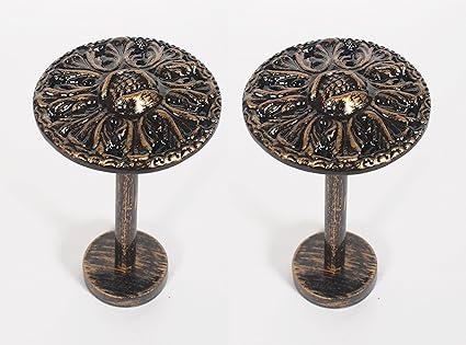 Deco Window Holdback/Curtain Tieback (Set of 2) Round Medallion Gold Matt Brown Wash