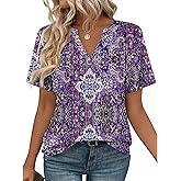 Zeagoo Womens Tops Short Sleeve V Neck Tee Shirts Cute Dressy Casual Clothing Business Work Blouse