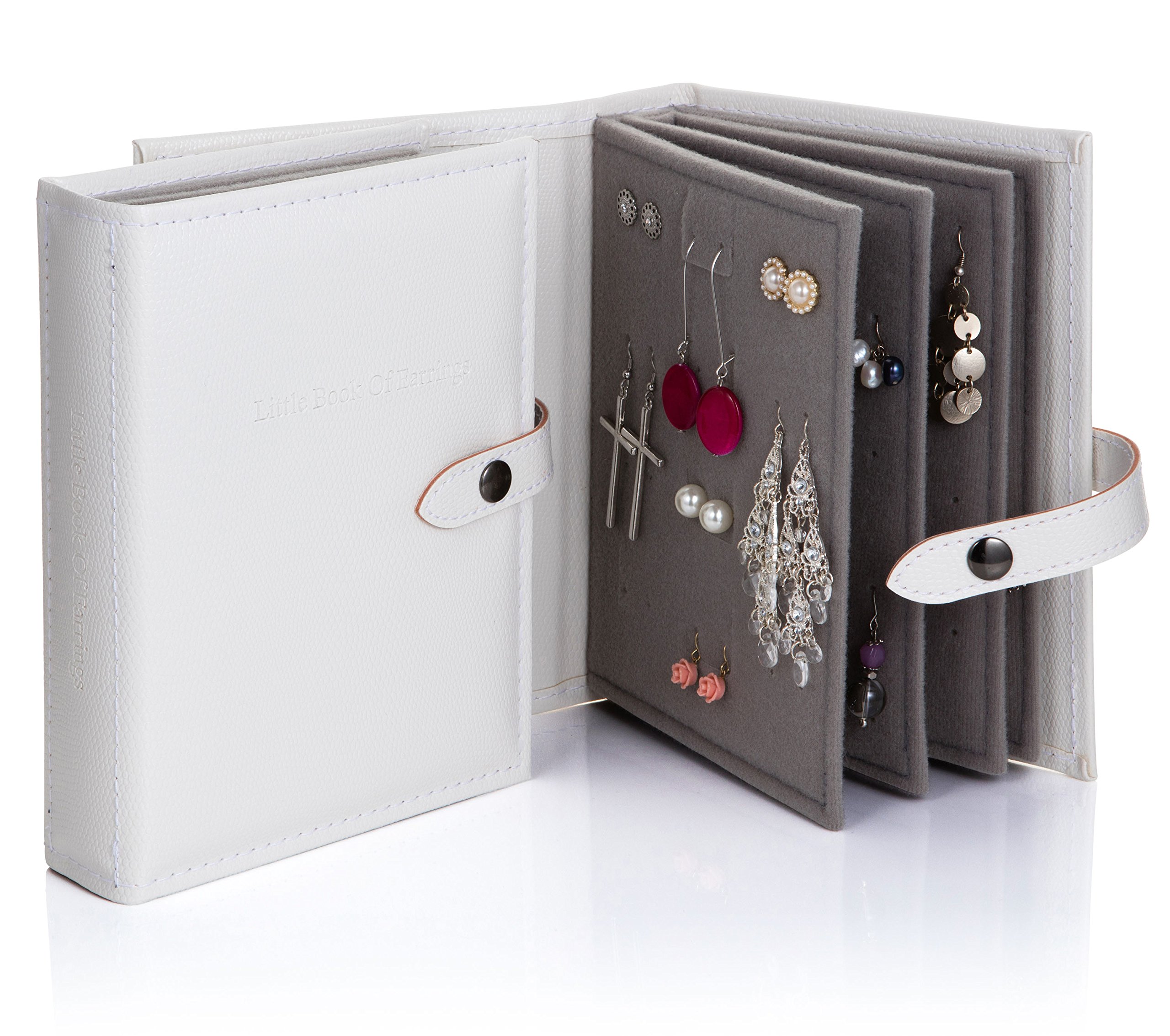 Little Book Of Earrings Storage - Mock Crocodile Ivory